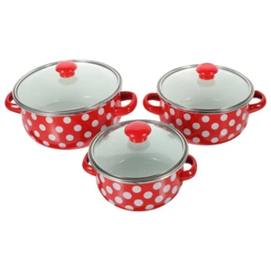 Dreiteiliges Mini-Suppentopf-Set Emaillierte Soßenpfanne Mit Griff Baby - Bild 1 von 12