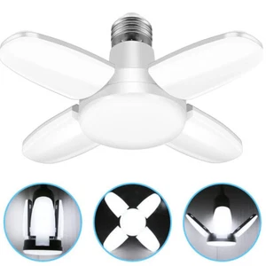 LED Garage Light Bulb E27 / E26 Deformable Ceiling Fixture Lights Workshop Lamp - Picture 1 of 11