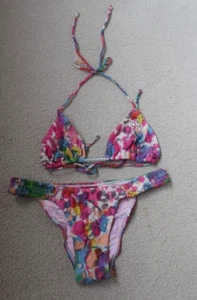 TIGERLILY BRAZILIAN BIKINI SET PINK/RAINBOW SIZE AU 6 - Picture 1 of 9