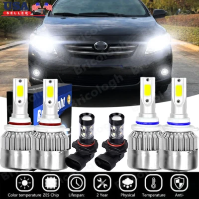 Para Toyota Corolla 2005 2006 2007 2008 LED Faro Alto/Bajo+Luces Antiniebla Foto 1 de 4