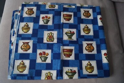 200 x 120cm  Stoff Rest Patchwork Panels Blumen Vasen Ostern Landhaus - Bild 1 von 2