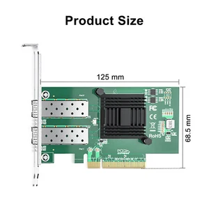 For Intel X520-DA2 w/ 82599EN Controller 10Gb Dual SFP+ to PCIe x8 Network Card - Picture 1 of 6