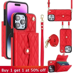 For iPhone17 17 16 Pro Max 15 14 13 12 11 XR 7 XS Air Phone Case wallet Leather - Picture 1 of 24