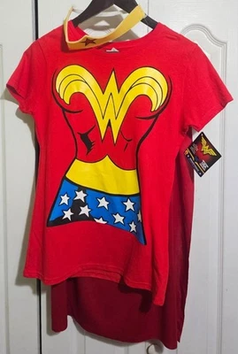 Camiseta Mujer Maravilla Disfraz Top Capa Tocado Rubí Halloween Kit Juegos con disfraces Foto 1 de 4