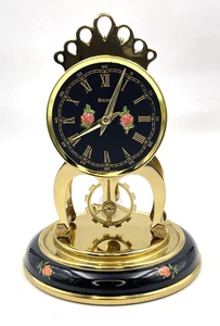 Rare Nice Antique Bulova German 8 Day Floating Balance Wheel Desk Clock No Dome - Picture 1 of 10