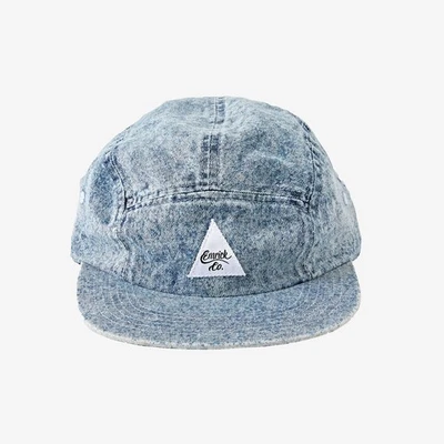 Cotton 5 Panel Cap Hat Skate Surf Adjustable Washed Blue Denim UNISEX - Image 1 of 3