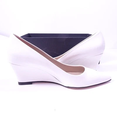 Sandalias para mujer Theory de charol con cuña puntiaguda 39 nuevas en caja 498 blancas IRRG Foto 1 de 4