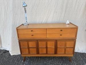 Vintage Nathan Squares MCM Teak Sideboard On Tapered Legs-Dlvry May Be Possible - Picture 1 of 15