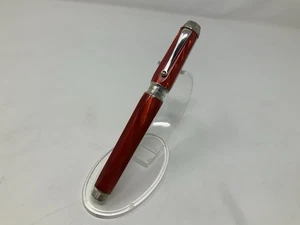 Montegrappa Emblema Red Celluloid and Sterling Silver Fountain Pen 18K Gold Nib - Picture 1 of 19