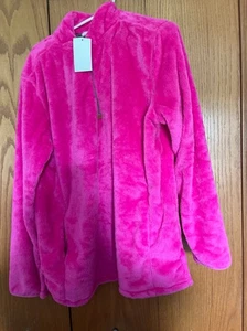 Vibrant Pink Fleece Jacket Pullover Half Zip Sweater Jess Lea Boutique Sherpa2XL - Picture 1 of 4