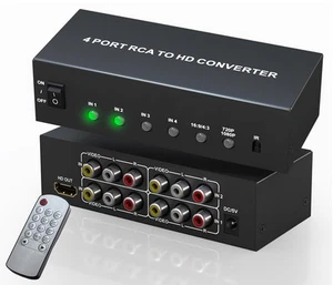 Multiple AV to HDMI Converter 4 Port RCA to HDMI - 1080P/720P Red White Yello... - Picture 1 of 8