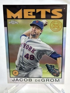 2021 Topps Chrome #86BC-23 Jacob deGrom 1986 35th Anniversary New York Mets - Picture 1 of 2
