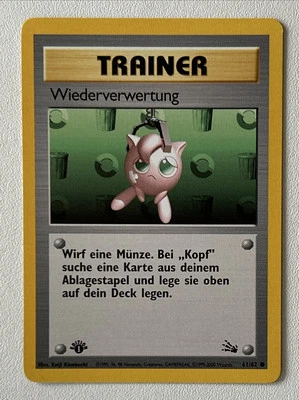POKEMON CARD TRAINER WIEDERVERWERTUNG 61/62 FOSSIL 1. EDITION GERMAN - Bild 1 von 2