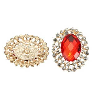 2 piezas botones de diamantes de imitación, botones de diamantes de imitación para ropa, rojo - Imagen 1 de 6