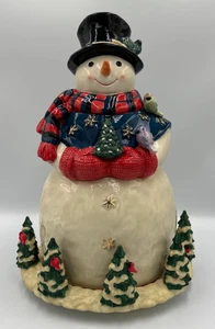 De Colección Casa de Vacaciones Muñeco de Nieve Árboles de Navidad Tarro de Galletas Movimiento Musical - Imagen 1 de 17