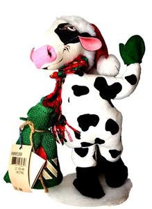 Annalee 12" Moo-Rry Christmas Cow Holiday Doll with Tag - Bild 1 von 2