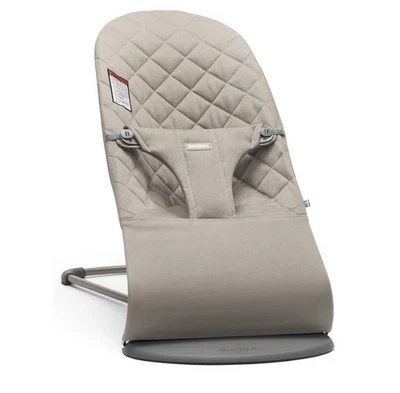 BabyBjörn Cotton Bouncer Bliss - Sand Gray (Open Box) - Image 1 of 4