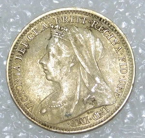 Gran Bretaña 1900 3 peniques de plata #C179 - Imagen 1 de 2