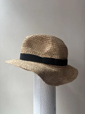Sombrero de paja empacable de ajuste ancho J Crew nuevo sin etiquetas talla M-L para mujer Foto 1 de 4