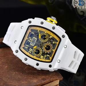Richard Fashion Style Rapper Mille Colorful Deal Skeleton White Yellow Uhr - Bild 1 von 2