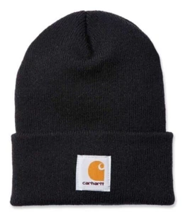 Brand New CARHARTT Black Beanie Watch Hat. Unisex Knit Cuffed Beanie One Size - Picture 1 of 4