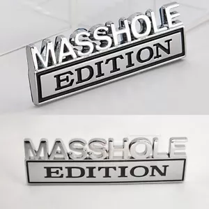 1pc MASSHOLE EDITION Chrome Emblem Badges Decal Car Truck Universal SUV BOAT - Foto 1 di 2