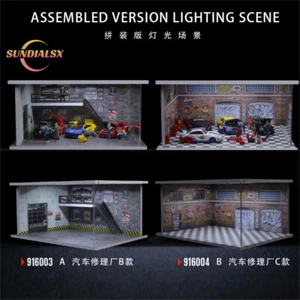 1/64 Diorama Estacionamiento Coche Modelo Iluminación LED Garaje Taller Escena Modelo Regalo - Imagen 1 de 54