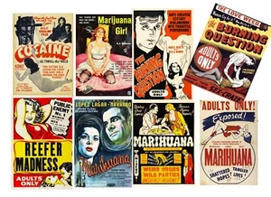 Weed Reefer Madness Cannabis Marijuana Drugs Unframed Art Print Poster Pack of 8 - Picture 1 of 4