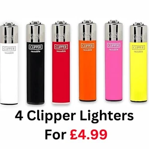 SET OF 4 - CLIPPER LIGHTER WITH RANDOM COLOURS - Picture 1 of 2