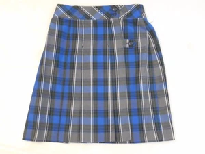 Girls R/K Blue & Black Kilt School Uniform Skirt Teen Sizes 16 & 18 - Picture 1 of 5