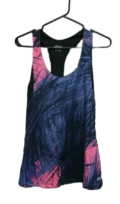 Camiseta sin mangas Asics para mujer multicolor atlética espalda deportiva negra rosa púrpura talla L Foto 1 de 3