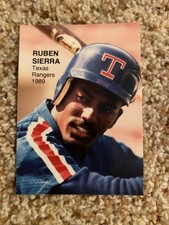Ruben Sierra Rangers 1989 Action Superstars Display Card RARE UNLICENSED #3