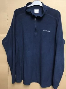 Jersey COLUMBIA Azul Polar Para Hombres Delgado 1/4 Cremallera Senderismo Logo Bordado Reino Unido Talla XL - Imagen 1 de 6