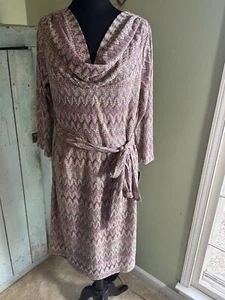 Alex Marie Rouge Mulberry Chevron Print Langarm Kleid Größe 16 Neu mit Etikett - Bild 1 von 6