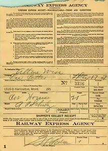 Railway Express Agency 1947 Versenderbelegwagen ? Haus nach Altoona Wisconsin - Bild 1 von 2