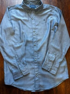 Calvin Klein Cotton Chambray Long Sleeve Button Down, Supreme Blue, Size XL - Bild 1 von 7