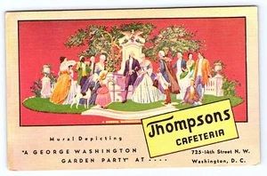 Washington DC Thompsons Cafeteria George Washington Garden Party Pstcard A762 - Bild 1 von 2