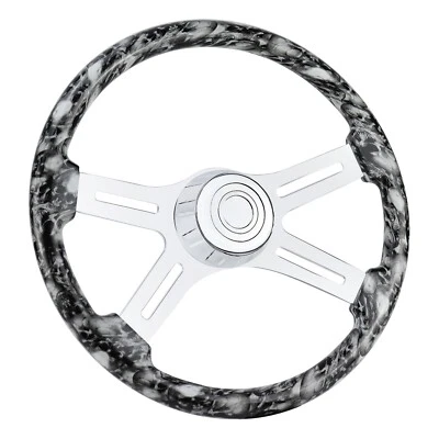 Volante de camión de madera con patrón de mármol único 4 radios para Kenworth 18"" Foto 1 de 4