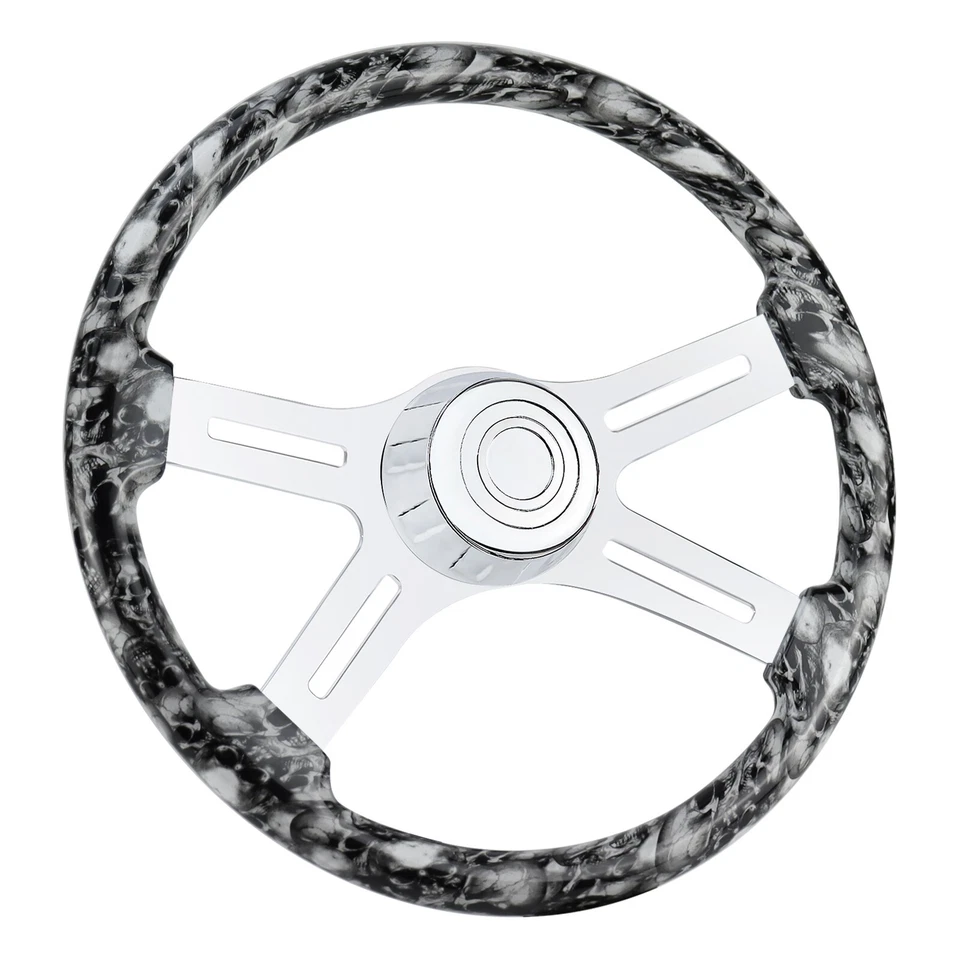 Volante de camión de madera con patrón de mármol único 4 radios para Kenworth 18"" Foto 1 de 4