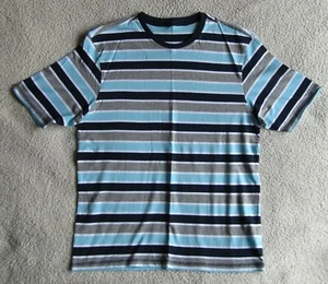Men's/Ladies Blue, White & Grey Striped T Shirt Small Brand New Without Label - Picture 1 of 10