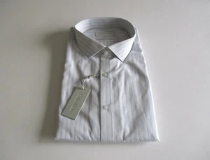 Calvin Klein schmale Passform superfeine Baumwolle Herren Kleid grau 17,5|32-33 $ 95 Neu mit Etikett - Bild 1 von 5