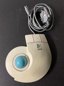 Vintage Logitech T-CC2-9F Wired Trackball Trackman Stationary Mouse Untested - Picture 1 of 3