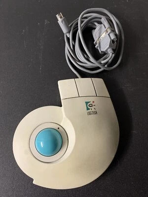 Vintage Logitech T-CC2-9F Wired Trackball Trackman Stationary Mouse Untested - Image 1 of 3