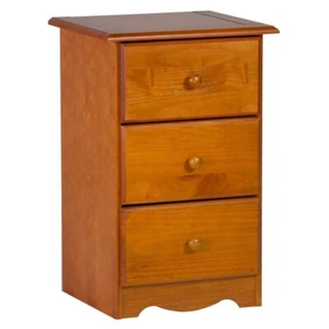 Modern Farmhouse Nightstand 3 Drawer Bed Table with Drawers Solid Wood Maple - Picture 1 of 3