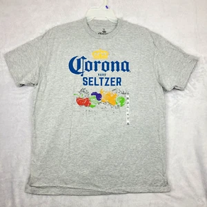 Corona Hard Seltzer Classic Retro Logo Men T-Shirt Gray Size XXL Ripple Junction - Picture 1 of 12