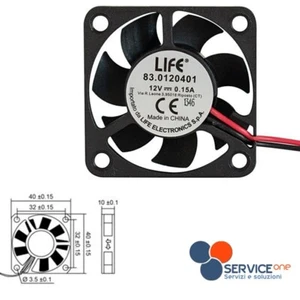 KÜHLVENTILATOR 24VDC 40x40x10mm KUNSTSTOFF KUGELLAGER GEHÄUSE ⭐ - Bild 1 von 1