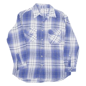 Camisa de franela azul a cuadros manga larga L TEXSTAR para niños - Imagen 1 de 6