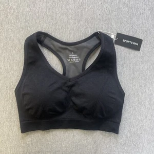 Women's Padded Sports Bra Crop Top Running Yoga Fitness Sport - Size Large/Black - Picture 1 of 4