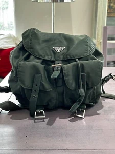 Prada Dark Green Nylon Backpack - Picture 1 of 14