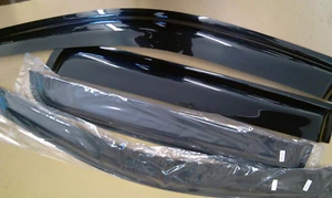 NAVARA D23 NP300 Dual Cab Weather Shields Visors 4pcs Tinted Slim - Picture 1 of 3
